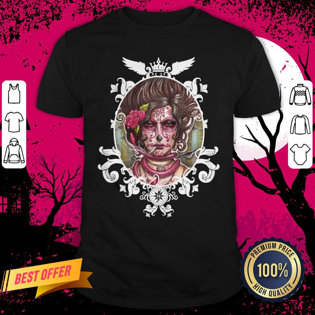 Catrina Colorada Day Of The Dead Sugar Skull Shirt