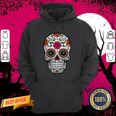 Colorful Sugar Skull & Retro Flowers Day Dead Hoodie