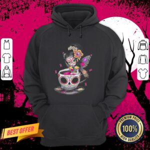 Cute Breast Cancer Girl Sugars Skull Halloween Day Of Dead Hoodie