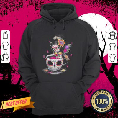 Cute Breast Cancer Girl Sugars Skull Halloween Day Of Dead Hoodie