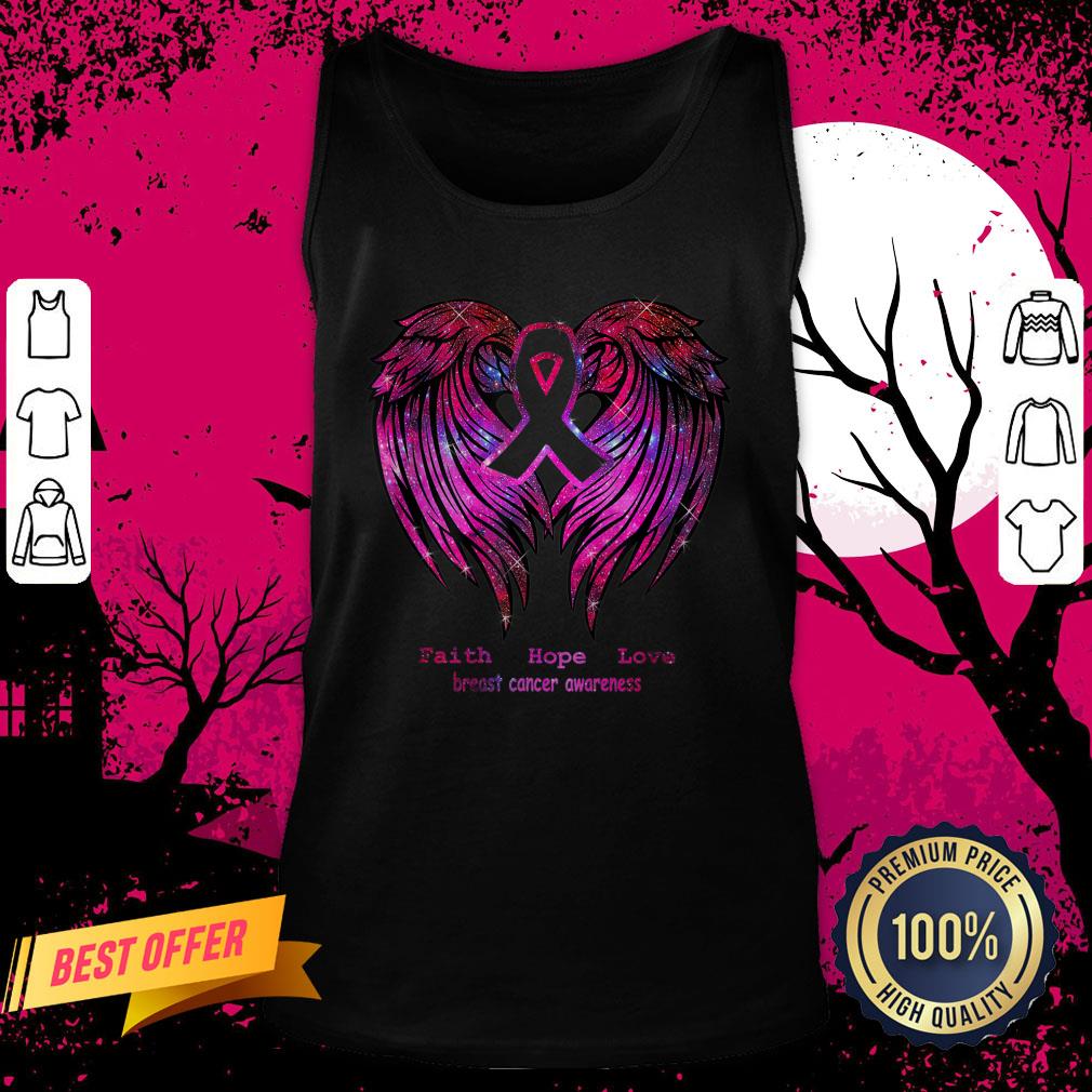 Faith Hope Love Breast Cancer Awareness Pink Wings Tank Top