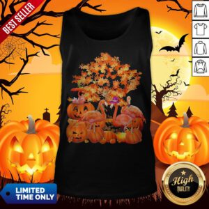 Official Fall Flamingo Halloween Tank Top