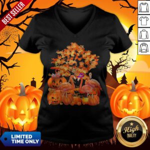 Official Fall Flamingo Halloween V-neck