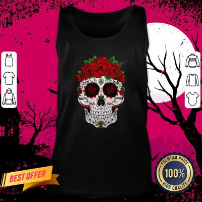Floral Sugar Skull - Sugar Skull With Roses Tank Top