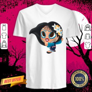 Forbidden City Muerta Dia De Muertos Day Of The Dead Sugar Skull V Neck