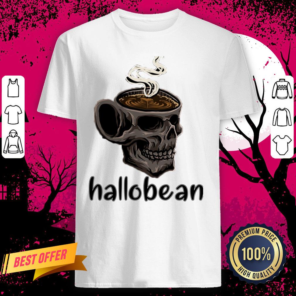 Hallobean Coffee Halloween Bean Scary Skull Shirt