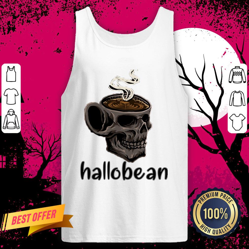 Hallobean Coffee Halloween Bean Scary Skull Tank Top