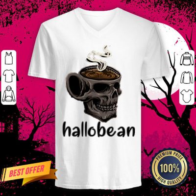 Hallobean Coffee Halloween Bean Scary Skull V Neck