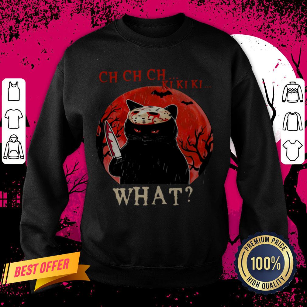 Halloween Cat Jason Voorhees CH CH CH What Sunset Sweatshirt