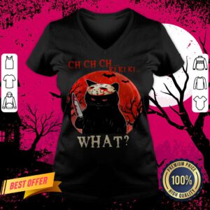 Halloween Cat Jason Voorhees CH CH CH What Sunset V-neck