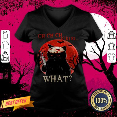 Halloween Cat Jason Voorhees CH CH CH What Sunset V-neck