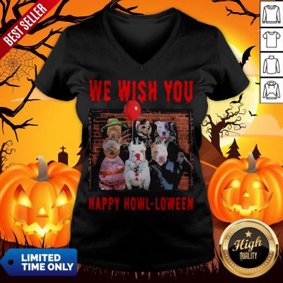 Halloween Dogs Horror Characters We Wish You Happy Howl-loween V-neck