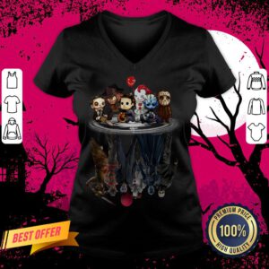 Halloween Horror Characters Movies Water Mirror Reflection V-neck