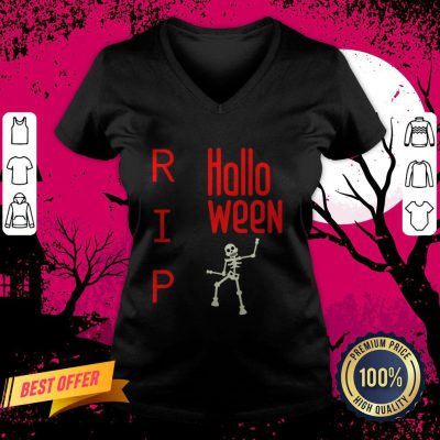 Halloween Human Skeleton RIP Muertos Day Of The Dead V Neck