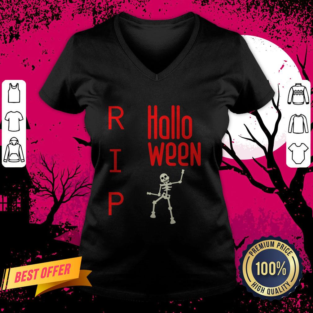 Halloween Human Skeleton RIP Muertos Day Of The Dead V Neck