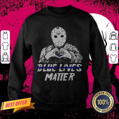 Halloween Jason Voorhees Blue Lives Matter American Flag Sweatshirt