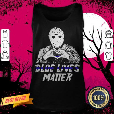 Halloween Jason Voorhees Blue Lives Matter American Flag Tank Top