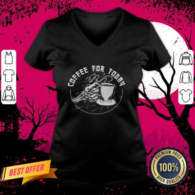 Halloween Skeleton Loves Drinking Coffee For Today V Neck