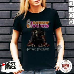 Jack Skellington Drink Dunkin’ Donuts Nightmare Before Coffee Halloween V Neck