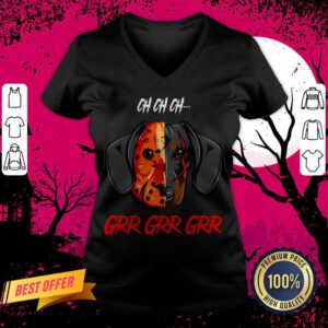 Jason Voorhees Dachshund Ch Ch Grr Grr Halloween V-neck