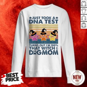 Just Took A Dna Test Turns Out I’m 100% That Witch Dog Mom Vintage Retro Sweatshirt