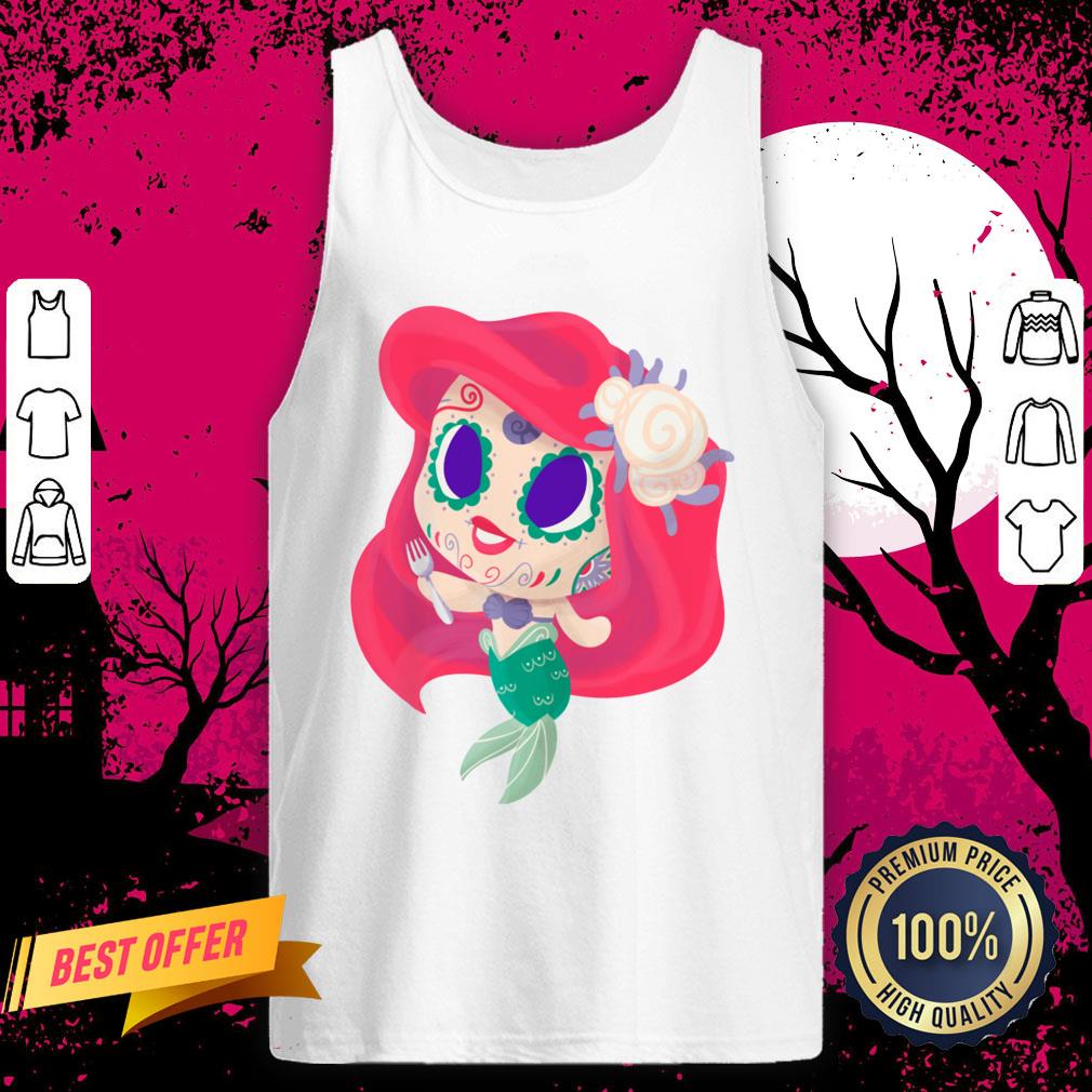 Mermaid Muertos Day Of The Dead Sugar Skull Tank Top