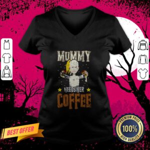 Mummy Needs Her Coffee Halloween Day V Neck