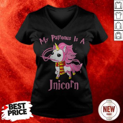 My Patronus Is A Unicorn Breast Cancer V-neck
