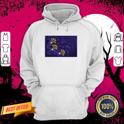 Official Blue And Gold Floral Merchandise Hoodie