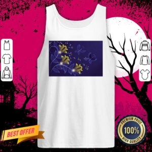 Official Blue And Gold Floral Merchandise Tank Top