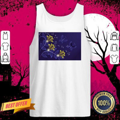 Official Blue And Gold Floral Merchandise Tank Top