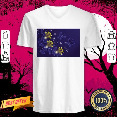 Official Blue And Gold Floral Merchandise V Neck
