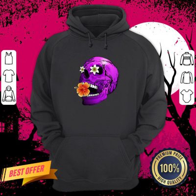 Purple Floral Sugar Skull Day Of The Dead Hoodie