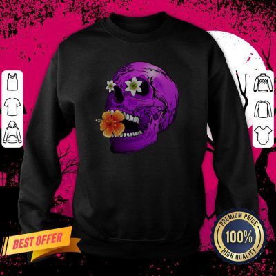 Purple Floral Sugar Skull Day Of The Dead Sweatshirt