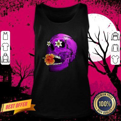 Purple Floral Sugar Skull Day Of The Dead Tank Top