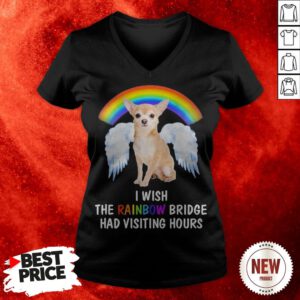 Rainbow Chihuahua Wing I Wish The Rainbow Bridge Had Visiting Hours V-neck