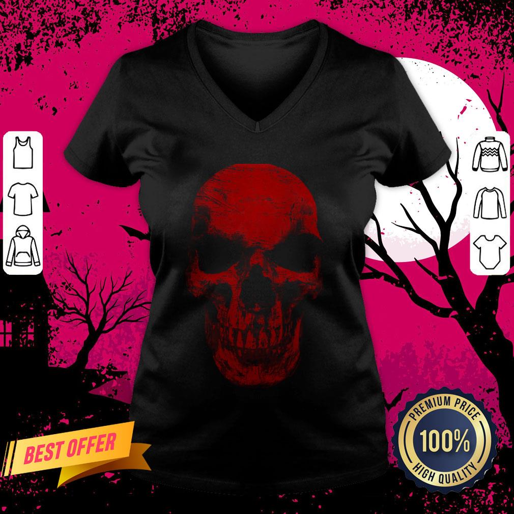 Red Skull Dia De Los Muertos Day Of The Dead V Neck