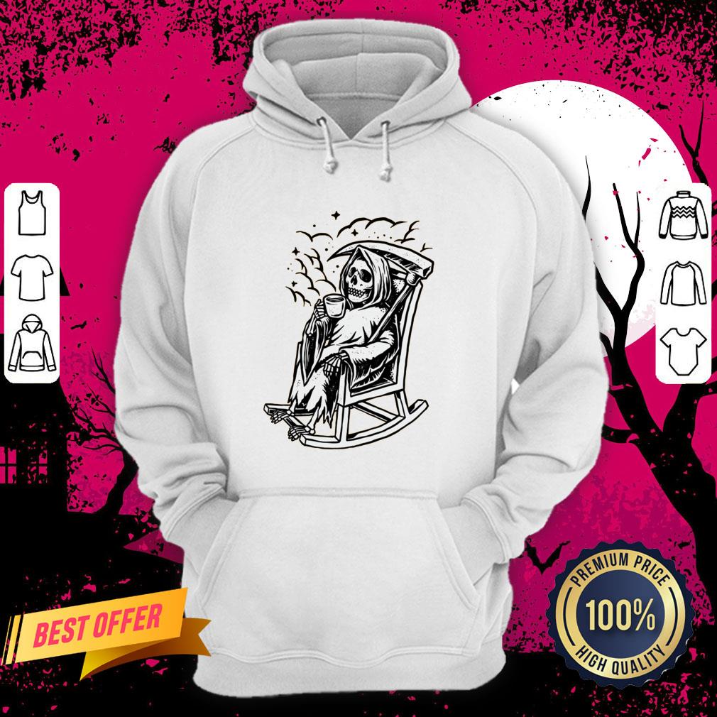 Skeleton Loves Drinking Coffee Halloween Day Hoodie