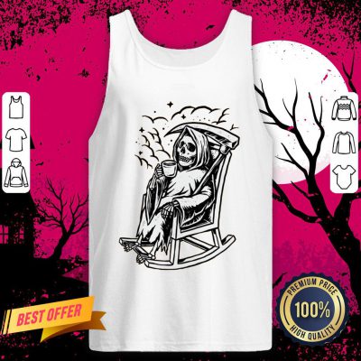 Skeleton Loves Drinking Coffee Halloween Day Tank Top