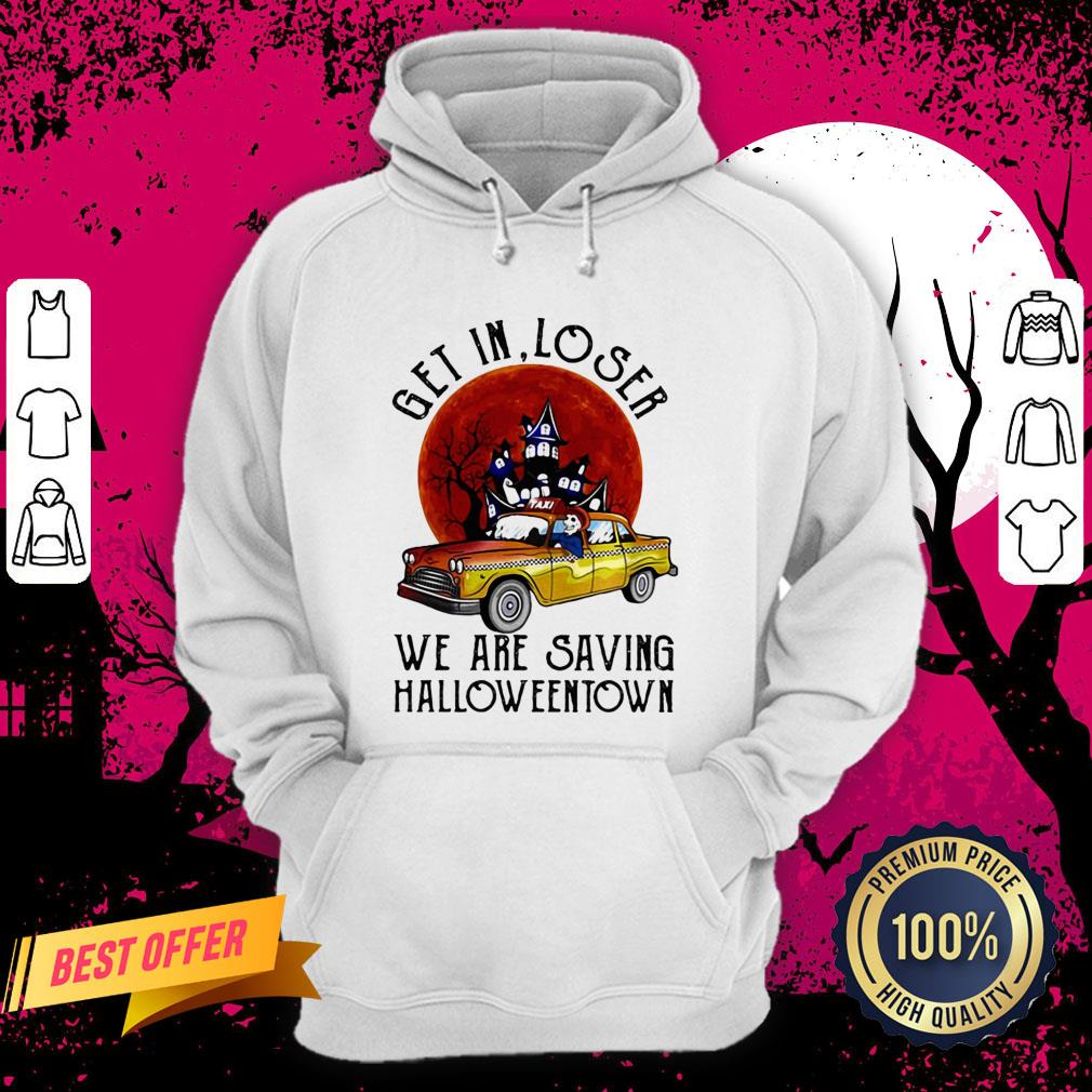Skeleton Riding Taxi Get In Loser We Are Saving Halloweentown Sunset Hoodie