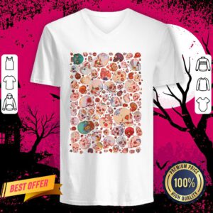 Skull Doodles Dia De Los Muertos Day Dead V Neck