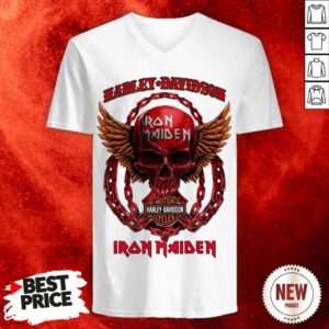 Skull Harley Davidson Motorcycles Iron Maiden V-neck