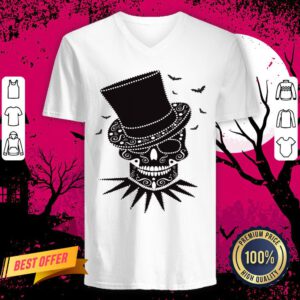 Skull Man Dia De Los Muertos Day Of The Dead V Neck