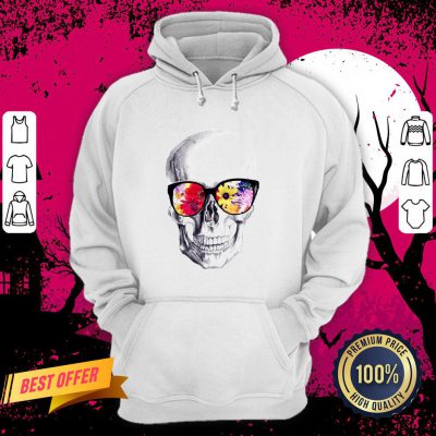 Skull With Floral Glasses Day Of The Dead Dia De Muertos Hoodie