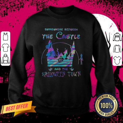 Somewhere Between The Castle And The Halloween Town Disney Tinkerbell Sweatshirt