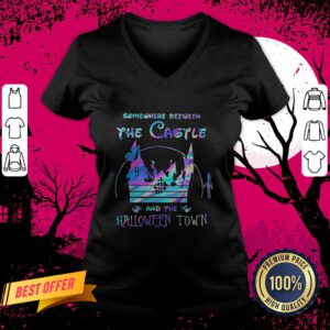 Somewhere Between The Castle And The Halloween Town Disney Tinkerbell V-neck