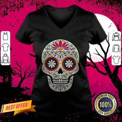 Sugar Skull Day Of The Dead Dia De Los Muertos V Neck
