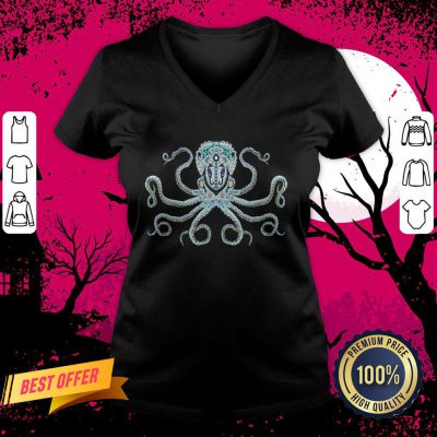 Sugar Skull Octopus Day Of Dead Dia De Muertos V Neck