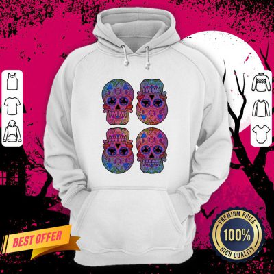 Sugar Skulls Color Dia De Los Muertos Day Of Dead Hoodie