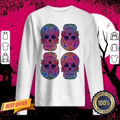 Sugar Skulls Color Dia De Los Muertos Day Of Dead Sweatshirt